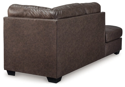Left-Arm Facing Corner Chaise In Solid Umber Fabric