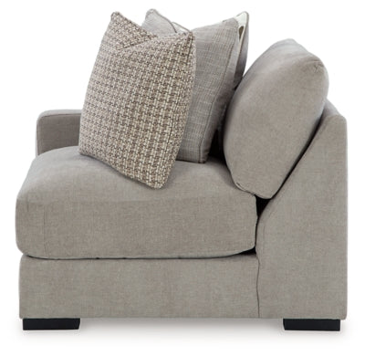 Left-Arm Facing Corner Chair In Solid Flax Fabric