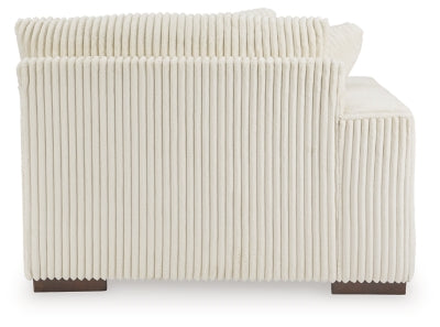 Left-Arm Facing Corner Chaise In Solid Ivory Fabric