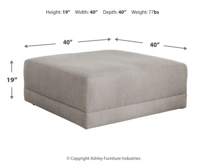 Oversized Accent Ottoman In Solid Shadow Fabric