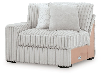 Left-Arm Facing Corner Chair In Solid Alloy Fabric