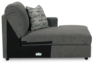 Right-Arm Facing Corner Chaise In Solid Charcoal Fabric