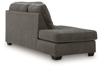Left-Arm Facing Corner Chaise In Solid Graphite Fabric