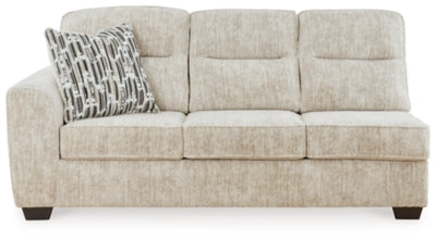 Left-Arm Facing Sofa In Solid Parchment Fabric