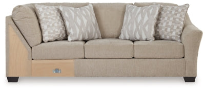 Right-Arm Facing Sofa with Corner Wedge In Solid Cork Fabric