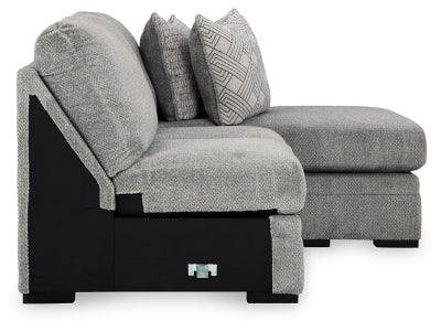 Right-Arm Facing Sofa Chaise In Solid Cement Fabric