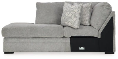 Left-Arm Facing Corner Chaise In Solid Cement Fabric