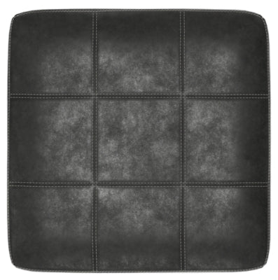Oversized Accent Ottoman In Solid Pewter Fabric