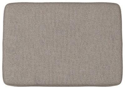 Ottoman In Solid Stone Fabric