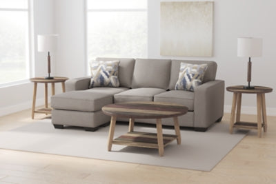 Sofa Chaise In Solid Stone Fabric
