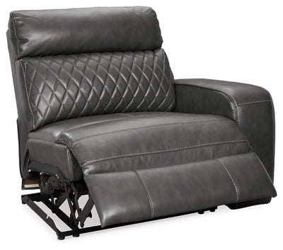 Right-Arm Facing Power Recliner In Solid Gray Fabric