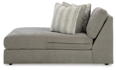 Left-Arm Facing Corner Chaise In Solid Ash Fabric