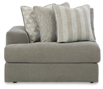 Left-Arm Facing Corner Chair In Solid Ash Fabric
