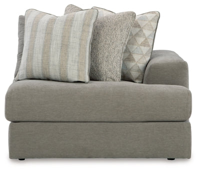 Right-Arm Facing Corner Chair In Solid Ash Fabric