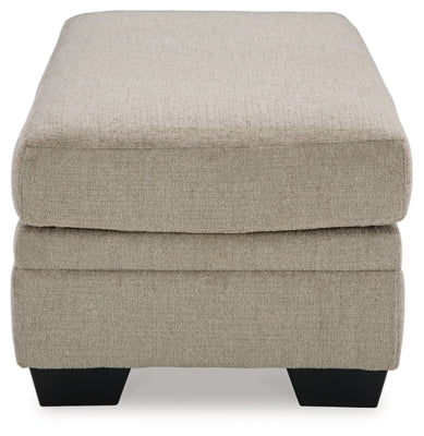 Ottoman In Solid Taupe Fabric