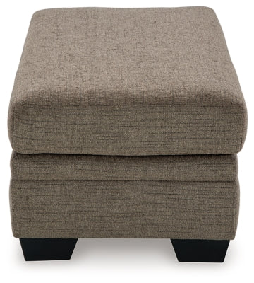 Ottoman In Solid Nutmeg Fabric