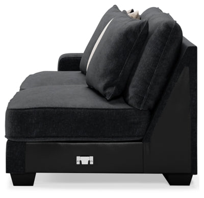 Left-Arm Facing Sofa In Solid Charcoal Fabric