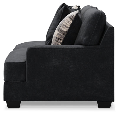 Right-Arm Facing Sofa In Solid Charcoal Fabric