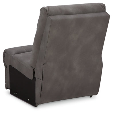 Armless Chair In Solid Slate Fabric