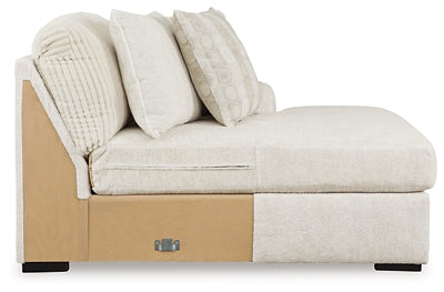 Right-Arm Facing Corner Chaise In Solid Ivory Fabric