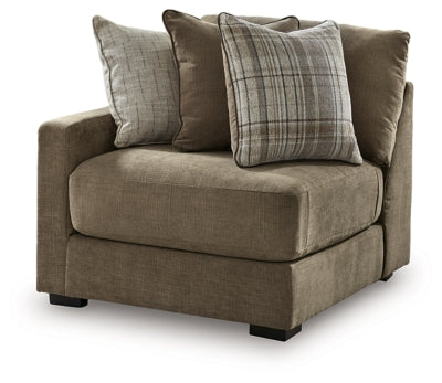 Left-Arm Facing Corner Chair In Solid Coffee Fabric