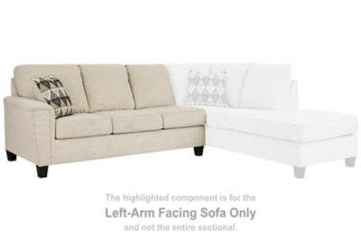 Left-Arm Facing Sofa In Solid Natural Fabric