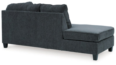 Left-Arm Facing Corner Chaise In Solid Smoke Fabric