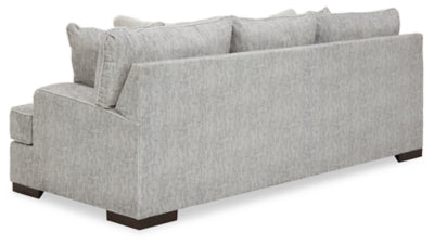 Sofa In Solid Pewter Fabric