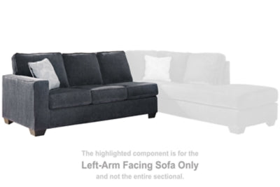 Left-Arm Facing Sofa In Solid Slate Fabric