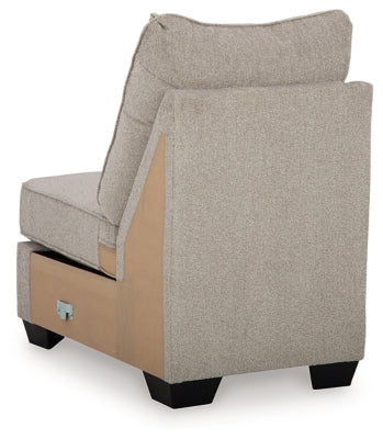 Armless Chair In Solid Umber Fabric