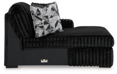 Right-Arm Facing Corner Chaise In Solid Onyx Fabric