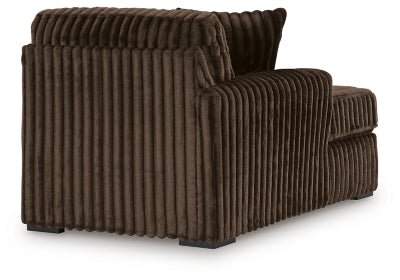 Left-Arm Facing Corner Chaise In Solid Chocolate Fabric