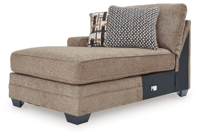 Left-Arm Facing Corner Chaise In Solid Nutmeg Fabric