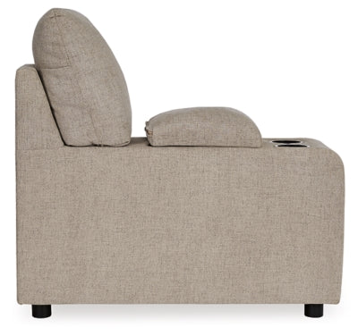 Console with Storage In Solid Bisque Fabric