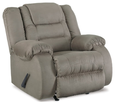 Recliner In Solid Cobblestone Fabric