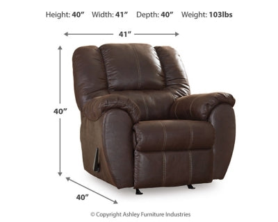 Recliner In Solid Walnut Fabric