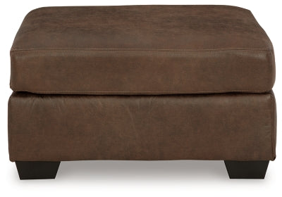 Oversized Accent Ottoman In Solid Coffee Fabric