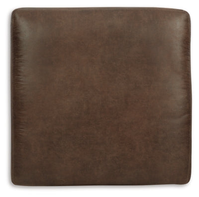 Oversized Accent Ottoman In Solid Coffee Fabric