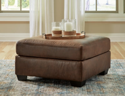 Oversized Accent Ottoman In Solid Coffee Fabric