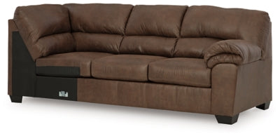 Right-Arm Facing Sofa In Solid Coffee Fabric