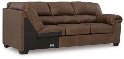 Right-Arm Facing Sofa In Solid Coffee Fabric