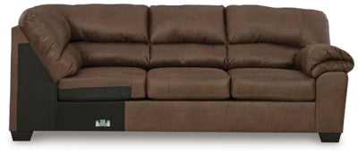 Right-Arm Facing Sofa In Solid Coffee Fabric
