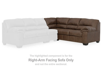 Right-Arm Facing Sofa In Solid Coffee Fabric