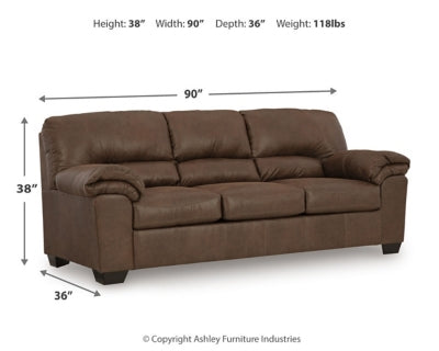 Sofa In Solid Coffee Fabric