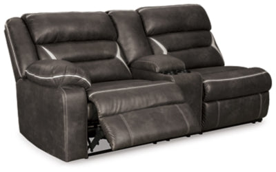 Left-Arm Facing Power Reclining Sofa with Console In Solid Midnight Fabric