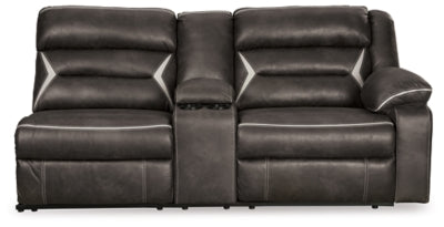 Right-Arm Facing Power Reclining Sofa with Console In Solid Midnight Fabric