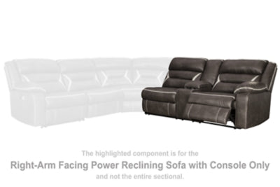 Right-Arm Facing Power Reclining Sofa with Console In Solid Midnight Fabric