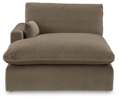 Left-Arm Facing Corner Chaise In Solid Cocoa Fabric