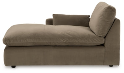Left-Arm Facing Corner Chaise In Solid Cocoa Fabric
