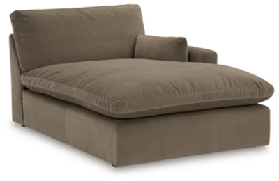 Right-Arm Facing Corner Chaise In Solid Cocoa Fabric